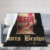 Warm Soft BlanketsKids Adult Travel Rapper Chris Browns   Throw Blanket  Flannel Bedspread Sofa Bed Comfortable Sofa Bed Cover