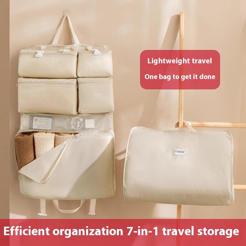 7-In-1 Folding Travel Storage Bag, Portable Luggage Organizer, Multifunctional Clothing Sorting Bag, Travel Bag Hanging Bag