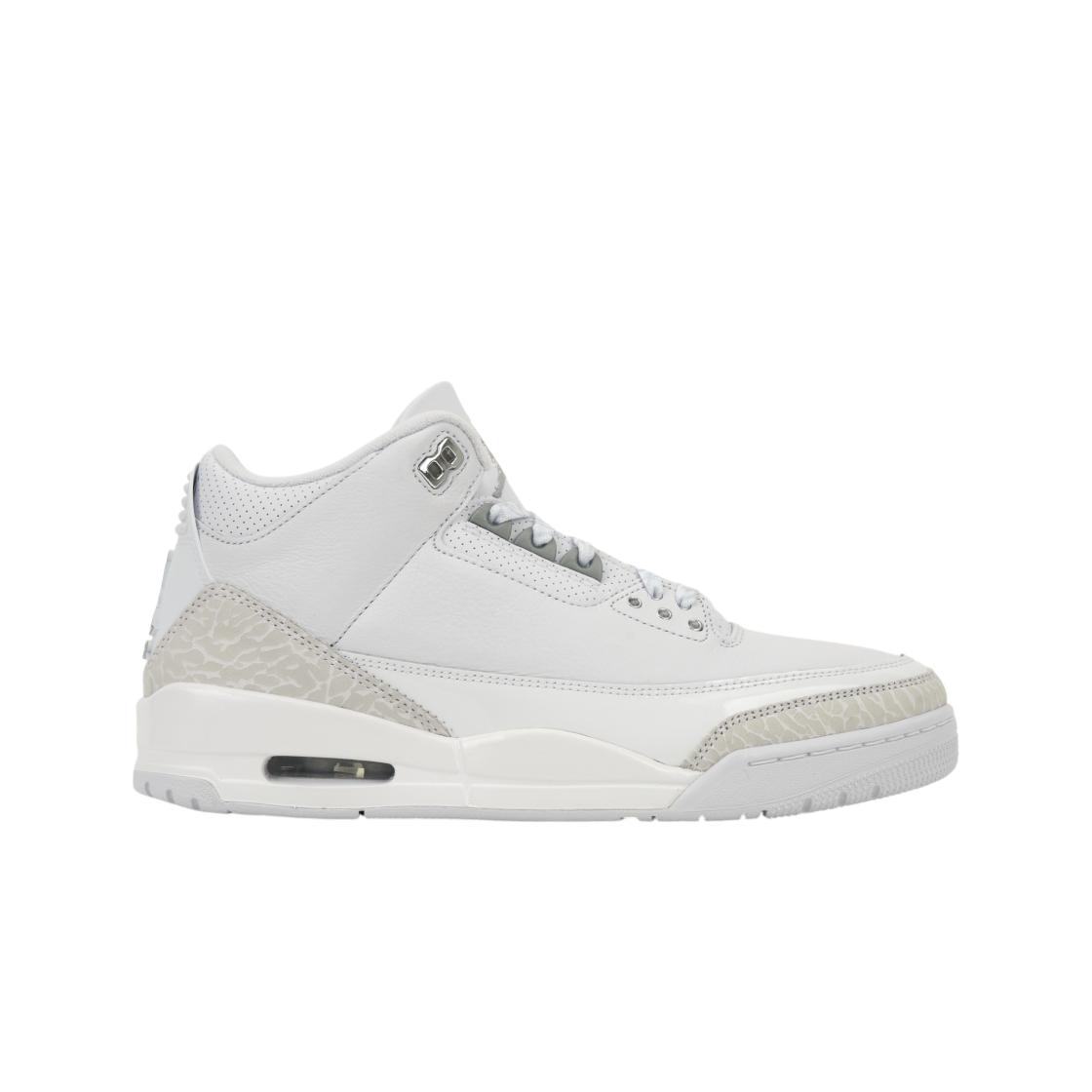 Air Jordan 3 Retro Pure Money 2025 Мужские Кроссовки Белый Металлик-Серебристый CT8532-111 45.5