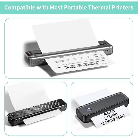 Thermal Printer Paper 8.5" x 11",US Letter Folding Printing Paper Compatible with A4 Portable Thermal Printer,Continuous Folded Printing Paper (100