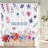 Nordic Style Flower Leaf Plant Printed Fabric Shower Curtains Floral Bath Screen Waterproof Products Bathroom Decor With Hooks