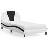 VidaXL Bed with Mattress, Upholstered Bed with Headboard Cushion, Single Bed, Adult Bed, Bedroom Furniture 3208781