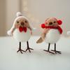 Christmas Simulation Bird Hanging Pendant Foam Red Scarf Hats Bird Xmas Tree Ornaments Merry Christmas Decor Happy New Year