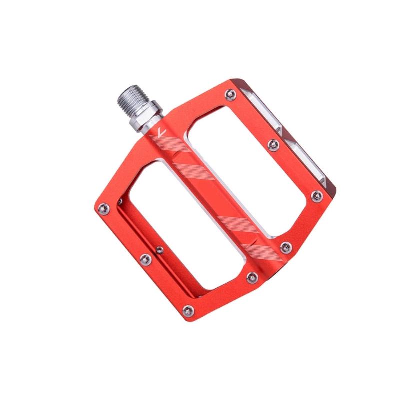8 Pins Wide Flat Cycling Pedals Nonslip Road Bicycles Pedals Aluminum Alloy Mountain Bicycles Pedals Easy to Install