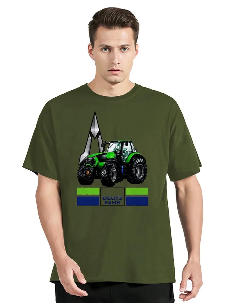 Deutz Fahr Trattore Maglietta da Uomo Estate Girocollo Maglietta in Cotone Hip Hop T-shirt Abbigliamento Top Oversize