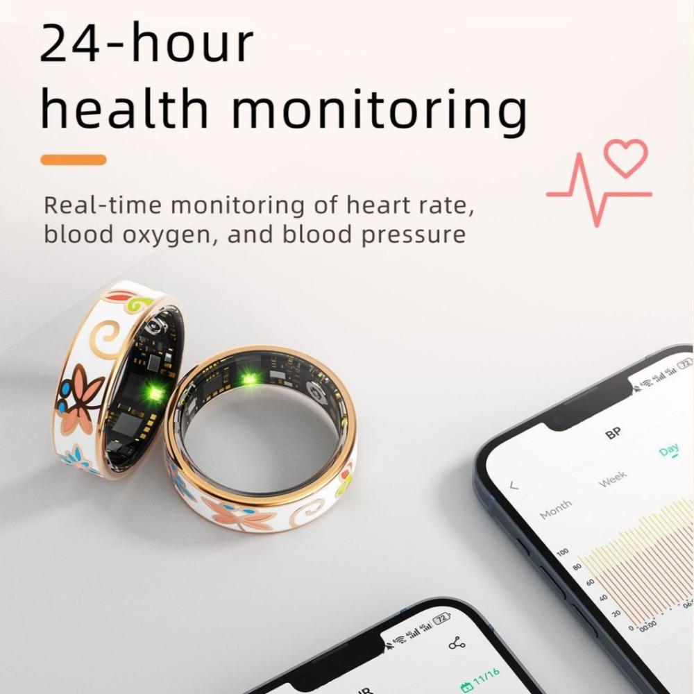 R18 Smart Ring Enamel Color Heart Rate Blood Pressure Oxygen Sleep Monitoring SmartHealth Women's Ring