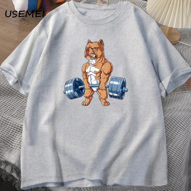 

Футболка для тяжелой атлетики Pit Bull Смешная становая тяга Мужская Фитнес Футболка для зала Мужская Хлопковая с коротким рукавом Круглый вырез Винтажная одежда Футболки с собаками 4XL
