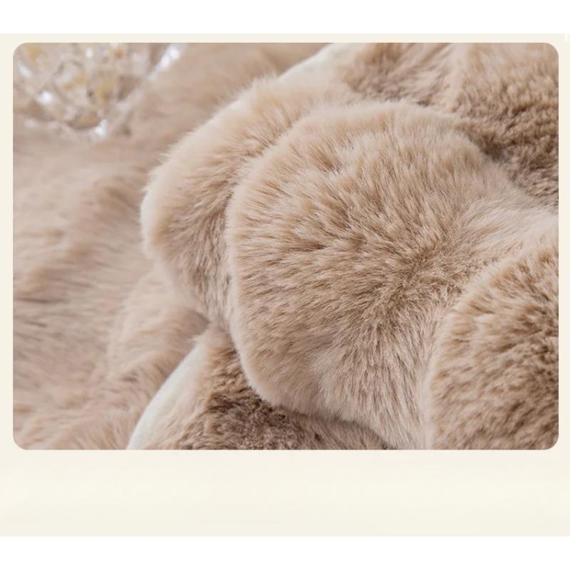 Verdickter Kaninchen-Plüsch-Sofabezug, universell, rutschfest, für den Winter, warm, für Sofa, Handtuch, Couch, Kissen, Schonbezüge für Wohnzimmermöbel