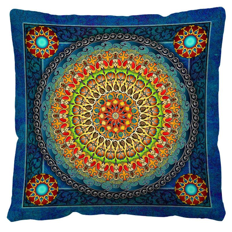 Geometric Cushion Cover Print Ethnic Decorative Pillowcase Sofa Home Decor Peach Skin Pillowcase