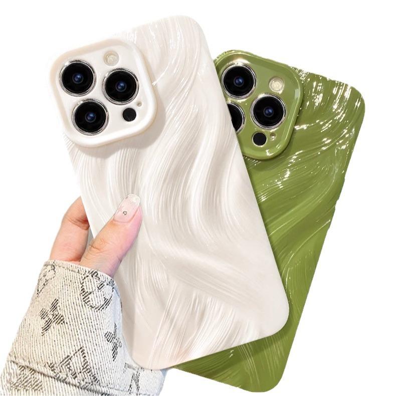 Husă Simplă Pură Potrivită pentru Carcasă Telefon Mobil Apple 15 Iphone14PRO Fir Puf Tridimensional 13 Găură Fină Anti-cădere 12 Silicon X