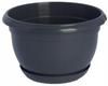 Round Plastic Flower Pot With Saucer, Smooth, Malta