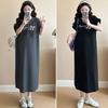 2026 New Short-sleeved T-shirt Skirt Women's Korean Version Loose Large Size Casual and Thin Flying Sleeves Split-ended Dress Long Dress