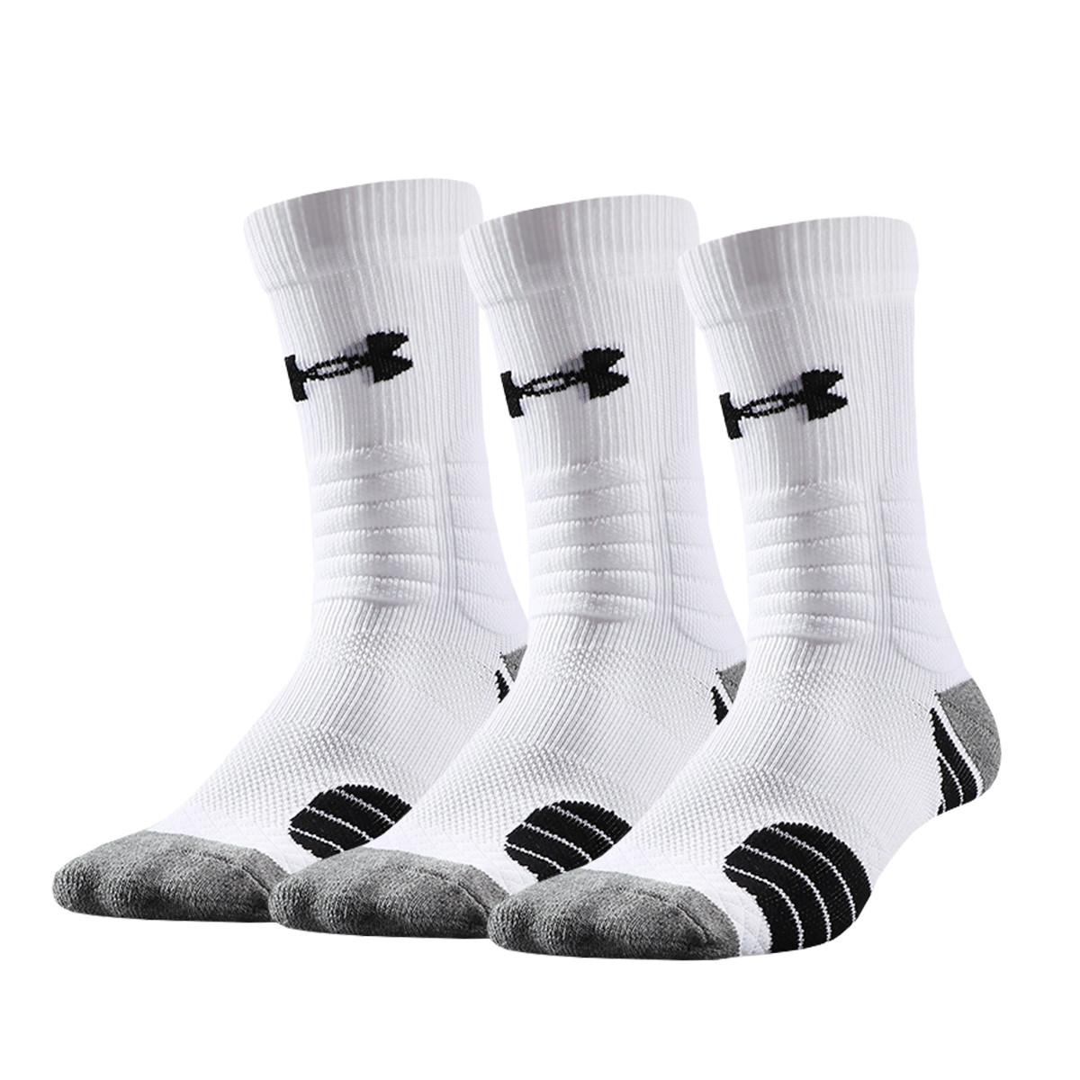 Under Armour Knee High Socks Unisex 3 Pack White 22610209-100-3 L