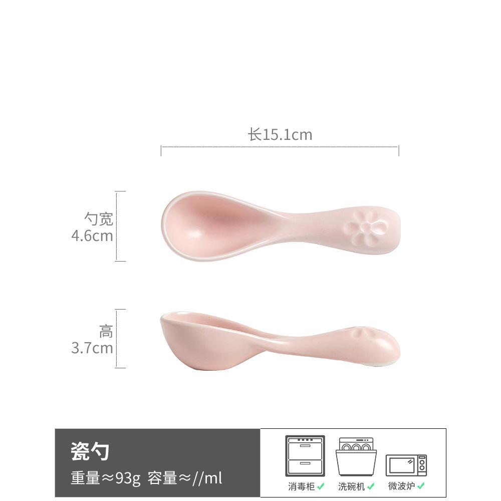 Keramisk bordservice av högt värde Risskål Flickors fågelbo-skål Kreativ sked Hushåll Liten skål Gröttallrik Dessertskål