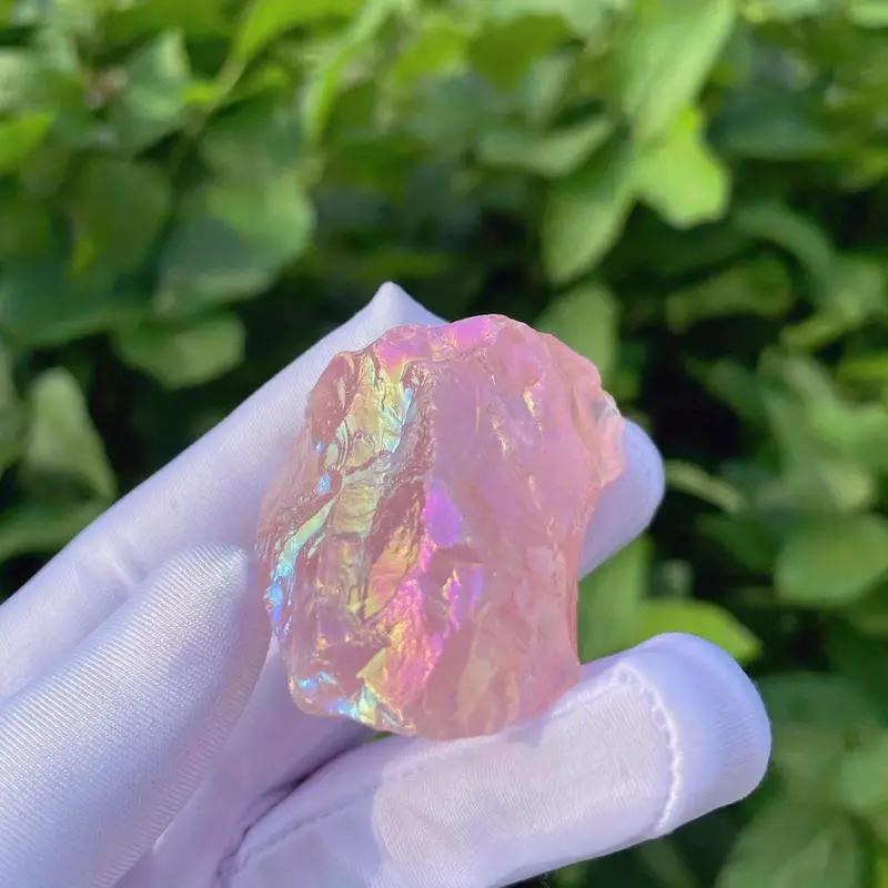 Aura Rose Stone Quartz Raw Crystals For Home Decor Best Gift For Family And Friends