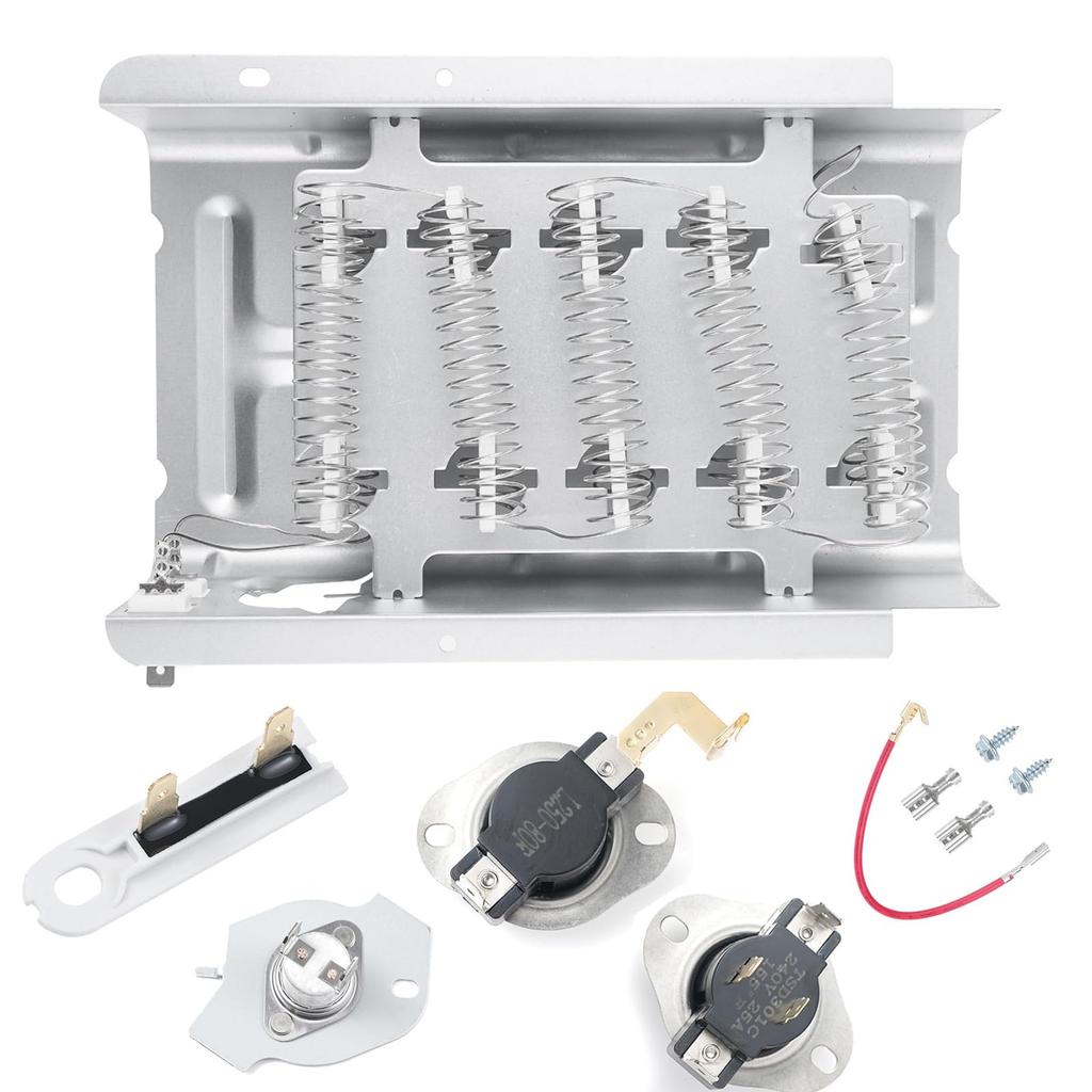Replacement dryer heating element kit for and WED4616FW0 Whirl-pool WED4850HW0, WED49STBW1, WED4900XW0, WED4950HW0, WED4800XQ0, WED4800XQ1, (279838)