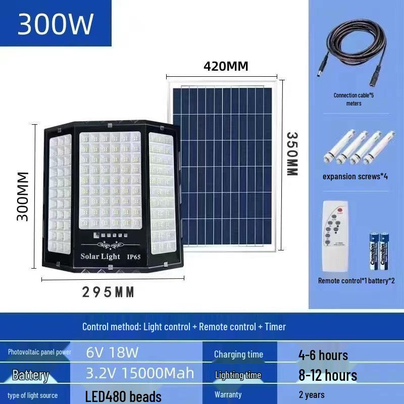 HuiXiang Solar Floodlight: Three-Sided Waterproof Outdoor Lamp with Remote Control