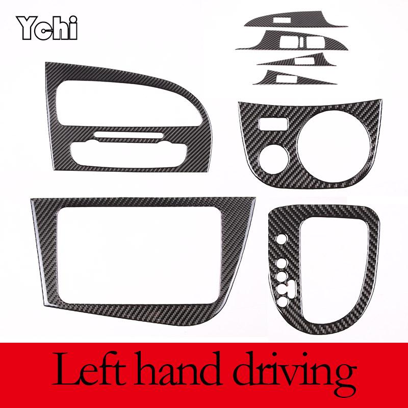 For Mazda MX-5 2016+ Matte Real Carbon Fiber Center Control Gear Shift Panel Multimedia Panel Cover Steering Wheel Frame Sticker
