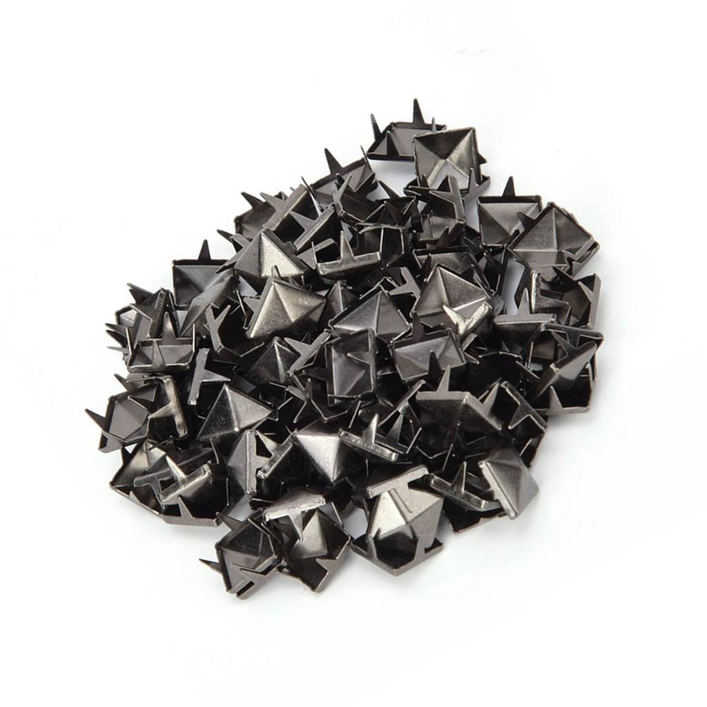 100 PCS 9MM Brass Copper Square Rivets Apparel Shoes Bag Accessories for Leather DecorationGun