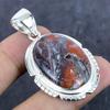 Natural Laguna Lace Agate 925 Sterling Silver Jewelry Pendant 2.05" B8L52
