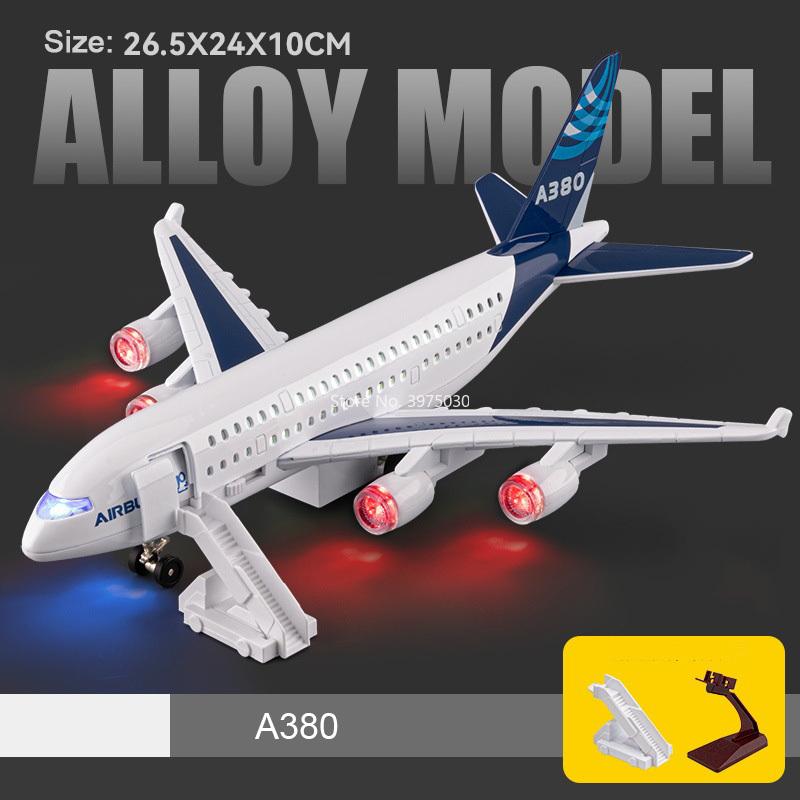 1:32 Alloy Large Airliner Miniature Models Toys Light Music Foldable Wheel A380 China Eastern Sichuan Airlines Child Adult Gifts