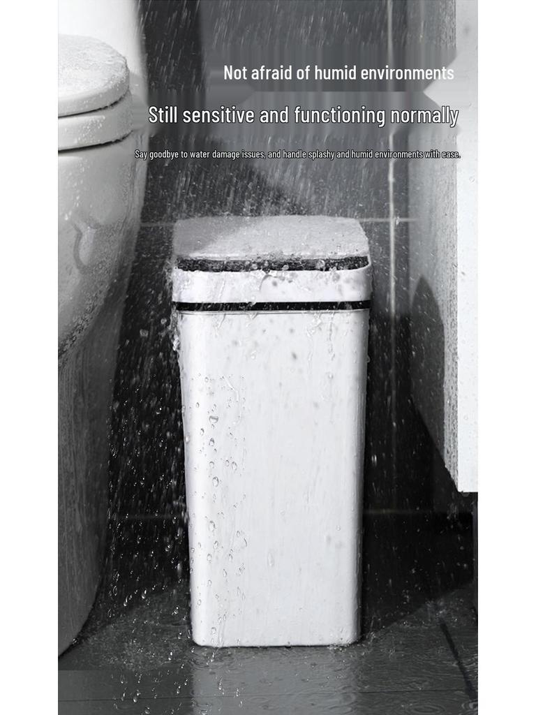 Automatic Smart Sensor Trash Can with Logo for Home, Living Room, Bedroom, & Bathroom