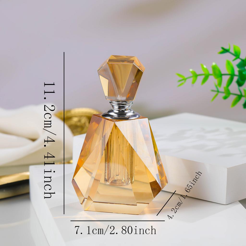 14-17ml Vintage Diamond Perfume Bottle Home Decoration Large Capacity Amber Crystal Glass Perfume Bottle Gift Tabletop Decor