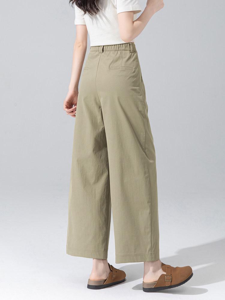 

Auroral Style Khaki Green Ultra Anti-Wrinkle Women s Wide-Leg Pants - Soft, Comfortable, and Stylish for 2026 Spring/Summer. Size 31