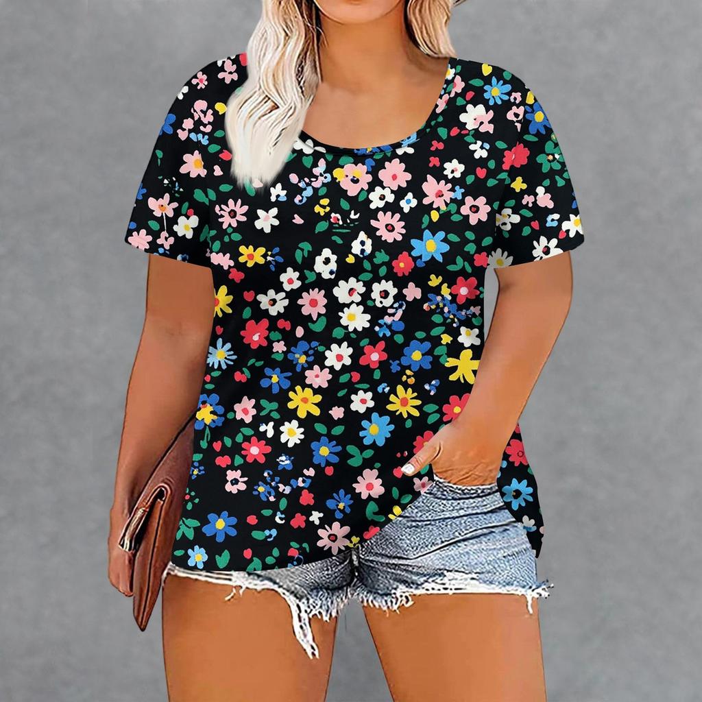 Damenmode Lässig Sommer Übergröße Druck Tops