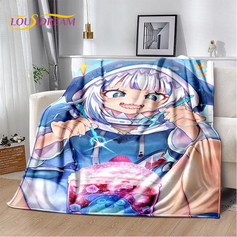 Gawr Gura Hololive Cute Anime Soft Plush Blanket,Flannel Blanket Throw Blanket for Living Room Bedroom Bed Sofa Picnic Cover Kid
