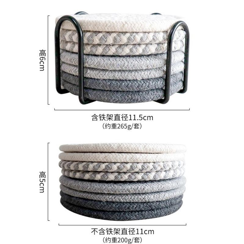 8Pcs/set 11x11cm Round Cotton Woven Coffee Mug Cup Coaster Placemat Dining Plate Mat Kitchen Insulation Pad Table Decoration