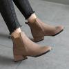 New Fashion Autumn Winter Women Shoes Retro High Heel Ankle Boots Female Block Mid Heels Casual Ladies Shoes Plus Size