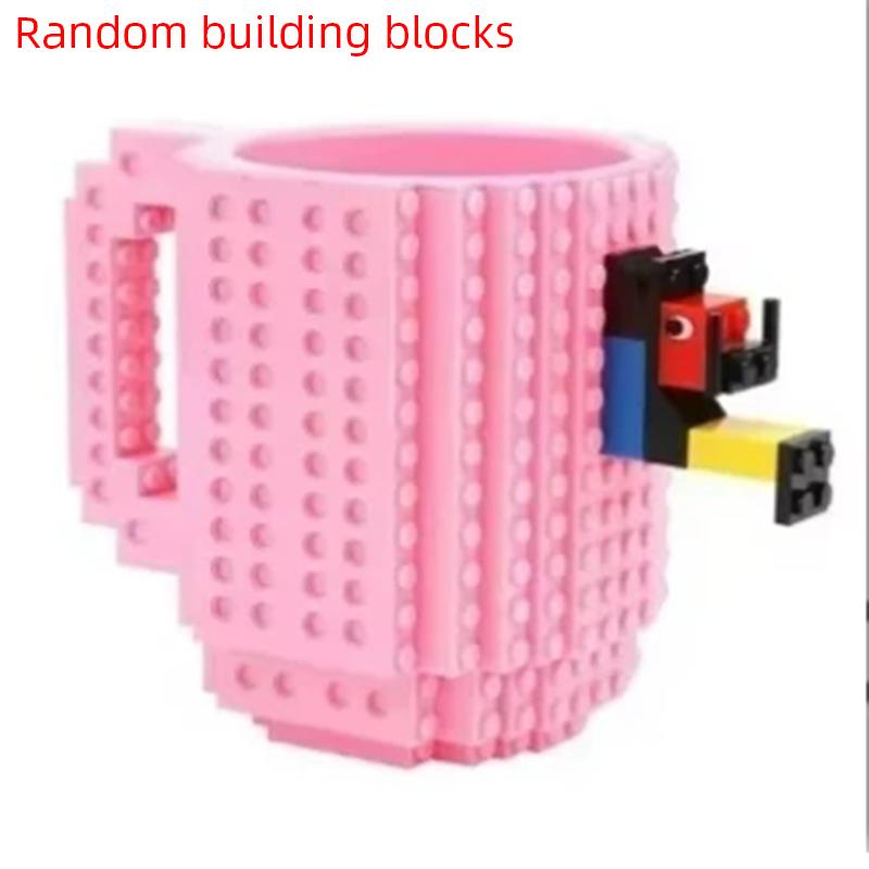

350 мл Креативна чашка для кави з молоком Чашки Будівельні блоки Дизайн Персоналізовані прикраси Діти Чайник для пиття своїми руками Blue рожевий