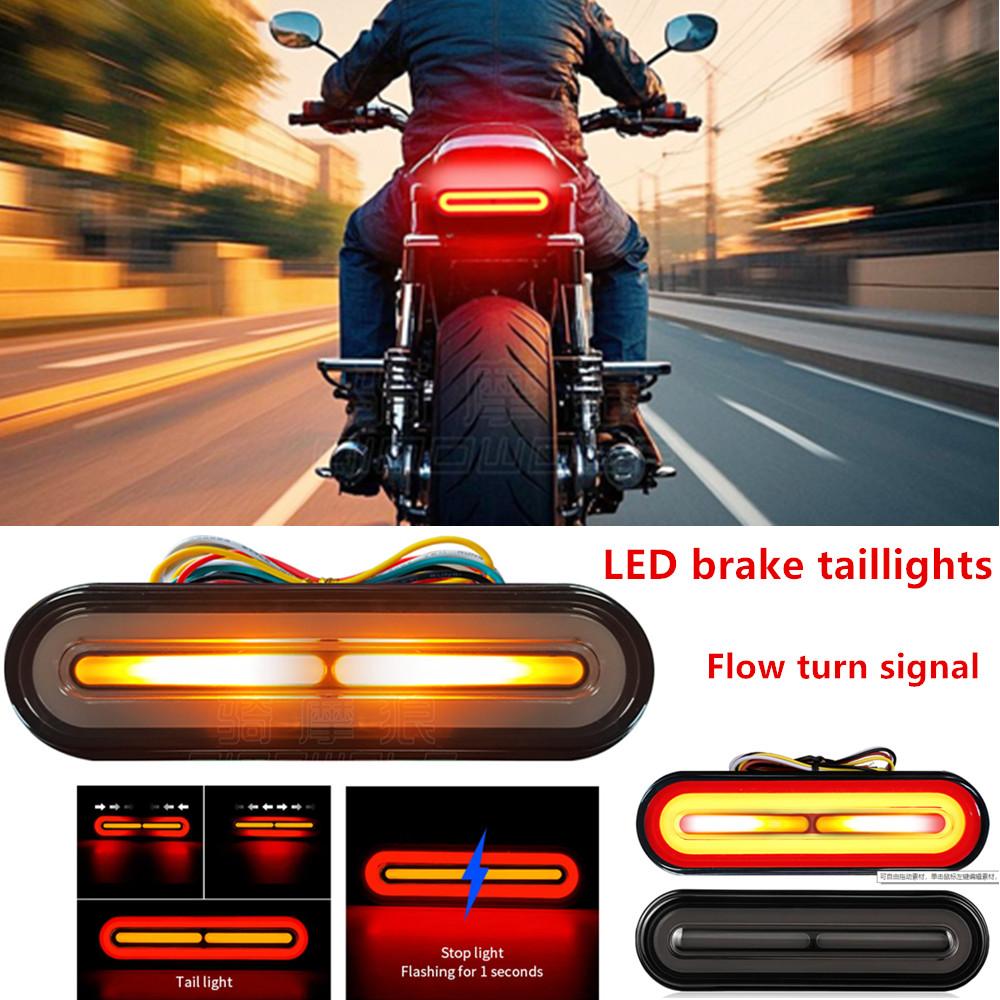 Motorcycle 3 in1 LED Brake Taillights Flowing Turn Signals Signal Light DRL 10-80V Tail Lights Brake Stop Lamp Turn Signal Light