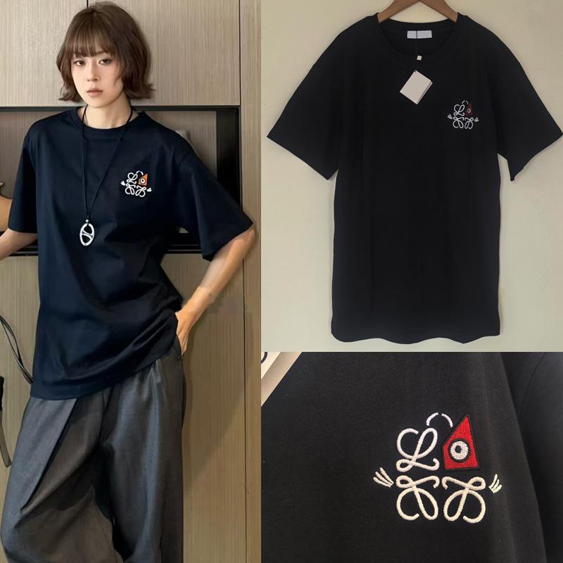 

Spring/Summer Cat Eye Embroidery Loose T-shirt M (In Stock) чёрный