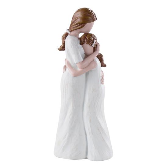 Mother Daughter Figurine Resin Hugging Mother And Daughter Statue Hand-Painted Sculpture for Home Decor Mother's Day Birthday Gifts