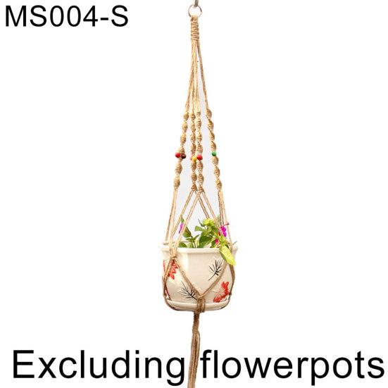 Linen Rope Plants Flowers Pot Hanging Basket Holder Net Garden Balcony Decor