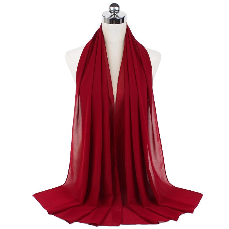 Women Muslim Chiffon Hijab Scarf Shawls Modal Cotton Jersey Hijabs Plain Soft for Ramadan Lady Voile Head Wraps Islamic Turban