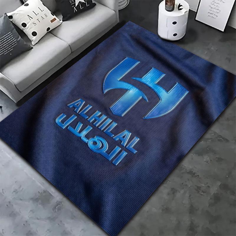 Tappeto Al-Hilal Saudi FC per Soggiorno Camera da Letto Casa Decorazione Divano, Tappetino Antiscivolo per Giochi Bambini