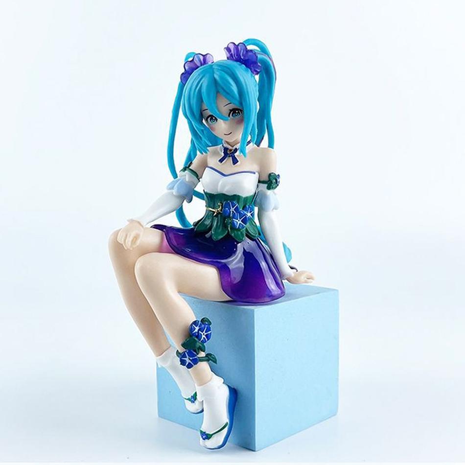 15cm Anime Figure Hatsune Miku Morning Glory Fairy Noodle Stopper Miku Action Figure PVC Collection Model Ornament Toys Gifts