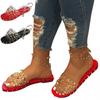 Women Summer Ankle Strap Sandals With Rivet Accents And Transparent Upper For Breathable Comfort