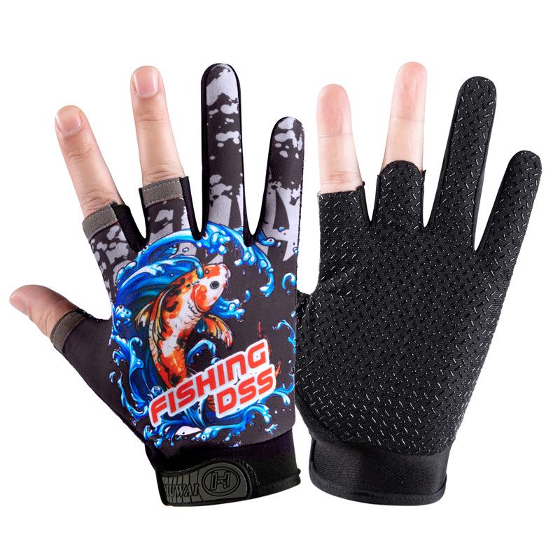 Unisex Quick-Dry Sun Protection Fishing Gloves – Three-Fingerless, Breathable, Anti-Puncture for Sea Fishing & Fly Casting