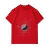 Men's 100% Cotton Crew Neck Short Sleeve T-shirt, Abstract Geometric Tech Globe Print Casual Comfortable Tee for Daily Street Wear, Soft Breathable Re