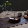 Solid Wood Incense Holder - Handcrafted Circular Incense Burner for Tea Ceremony, Agarwood Tray Stand & Incense Base