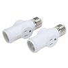 2 Stück 3-poliger Lampenfassungs-Adapterstecker Weiß E26 Glühbirne Steckdosenadapter Konverter