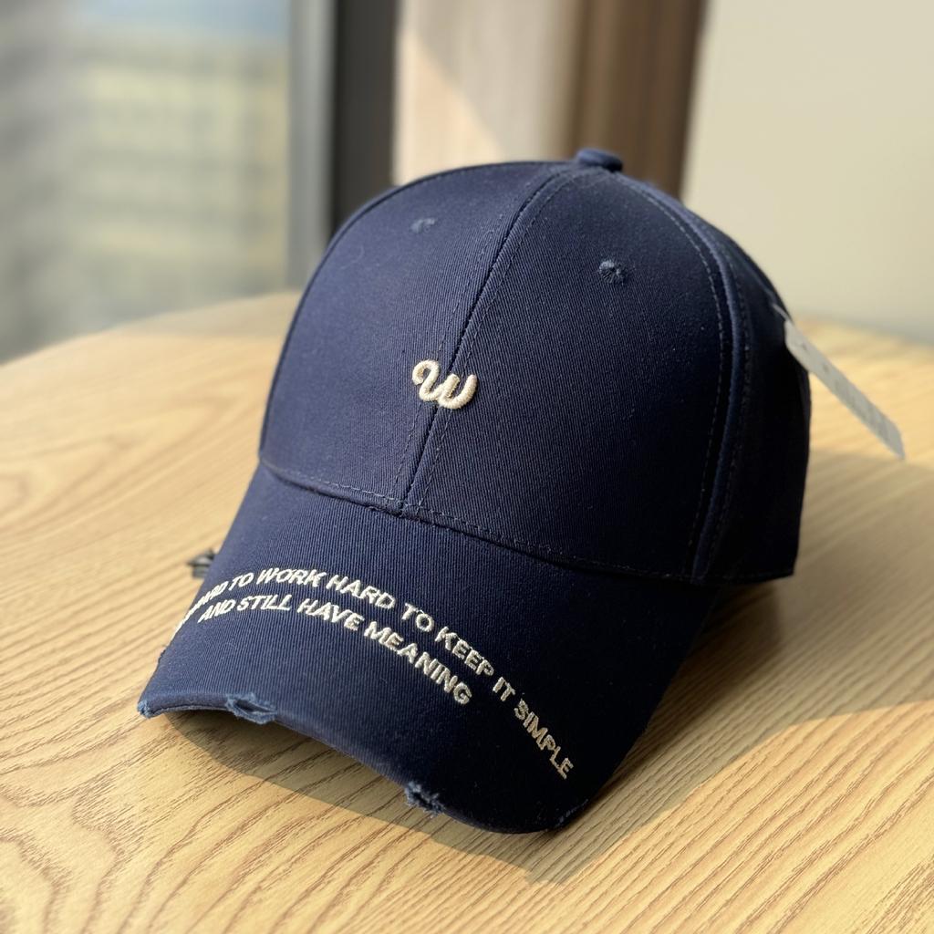 Korean-style Women's Cap with Embroidered Letters, Hard-brimmed Baseball Cap, Trendy and Versatile, Casual Student Cap, Suitable for Spring and