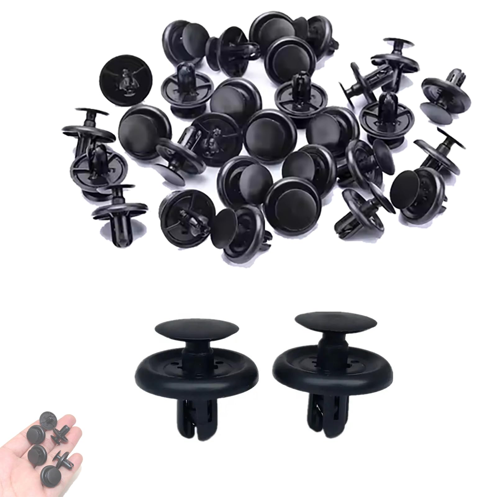 

ALLVD Automotive 100 7mm Hole Compatible with Mud Bumper Retaining for and Daihatsu Rivets, Approx. Pieces, Black, Diameter, Toyota, Lexus, Flaps, чёрный