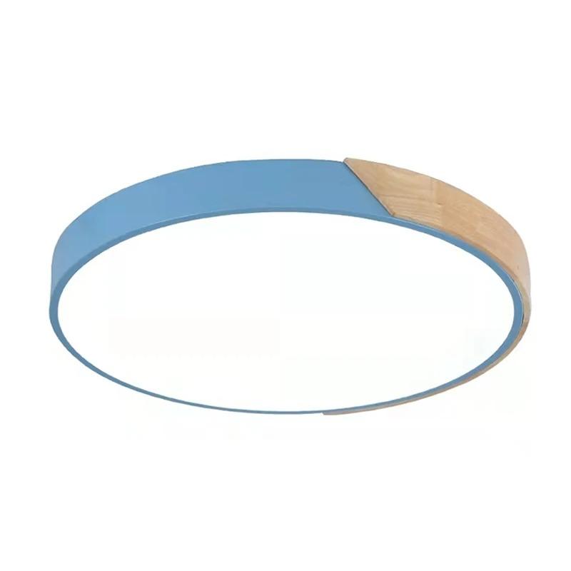 Modern LED Ceiling Light Wooden Round Macaron Chandelier for Bedroom Living Room Dining Hall Hallway Home Decor