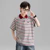 Polo Rayé à Manches Courtes pour Garçons - Décontracté, Tendance Style Coréen pour Enfants d'Âge Moyen et Plus Grands