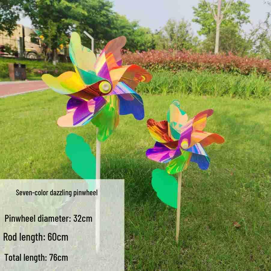 Dazzling Large Laser Pinwheel Toy for Children - Outdoor DIY Decoration & Handmade Material Pack
